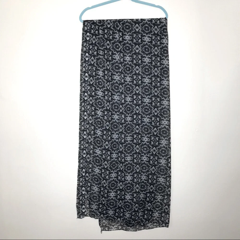 Black‎ White Print Wrap Scarf Sarong